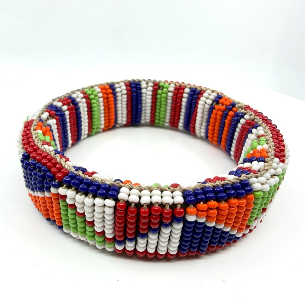 Boho Colorful Seed Bead Chunky Bangle Cuff Bracelet Festival Gift Statement